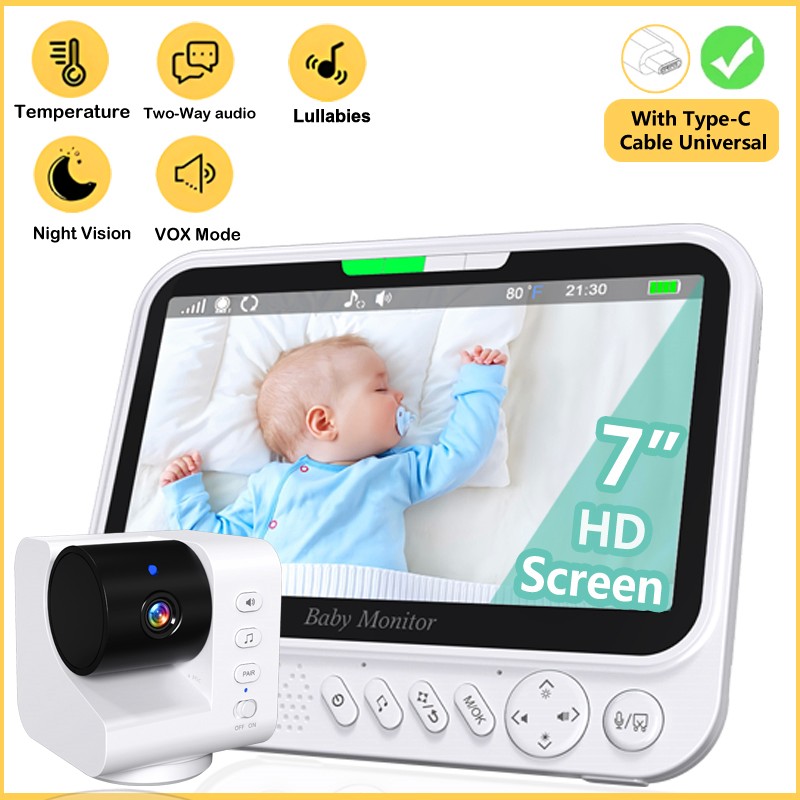 Zoom Audio Music - 7.0 Inch wireless Video Baby Monitor