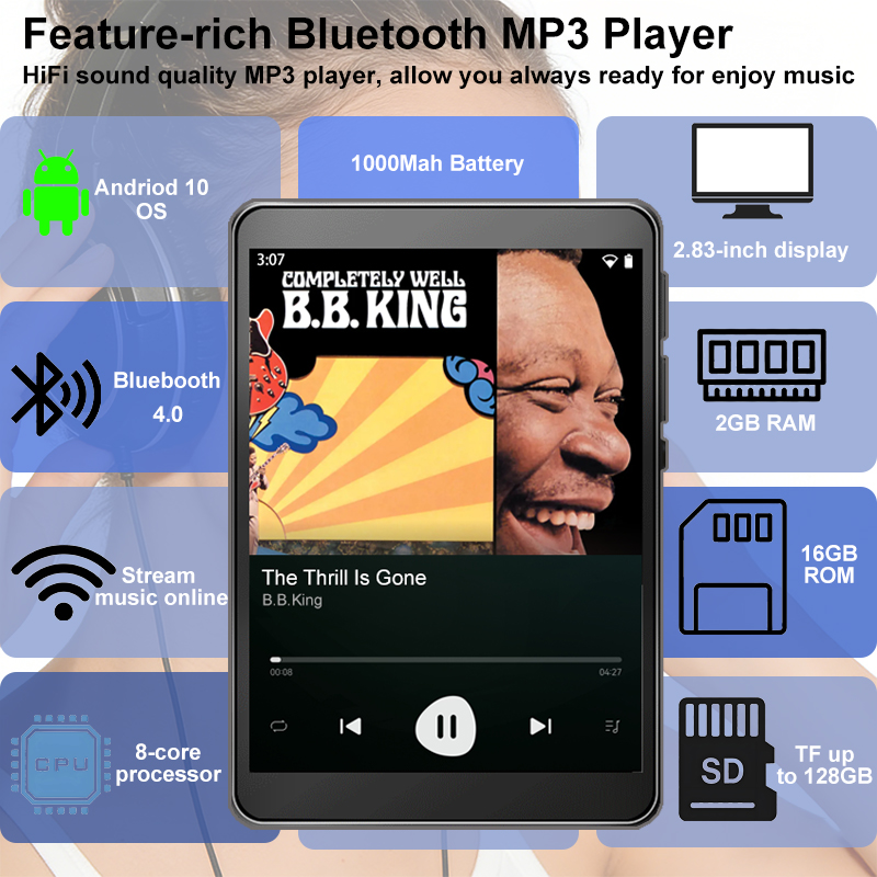 Audio Music For Download - WiFi MP3 Player Andriod 10 Spotify