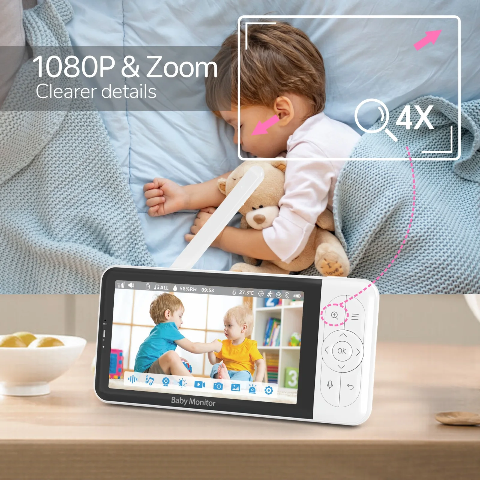 5 Inch Video Baby Monitor with - Zoom Audio Music recension och pris