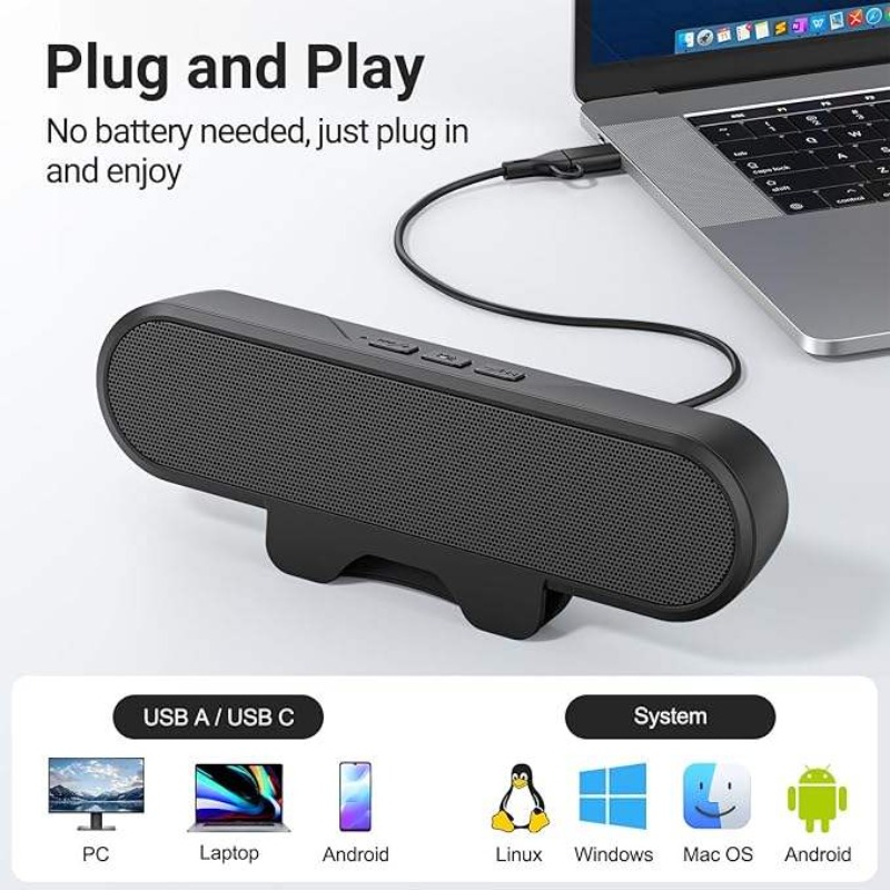 Portable Clip-on USB Soundbar  - Audio Music Online recension och pris