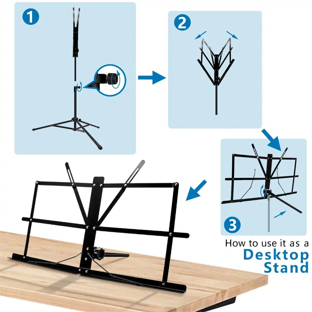 Music Stand 2 in 1 Dual Use Fo - Music Stand Folding recension och pris