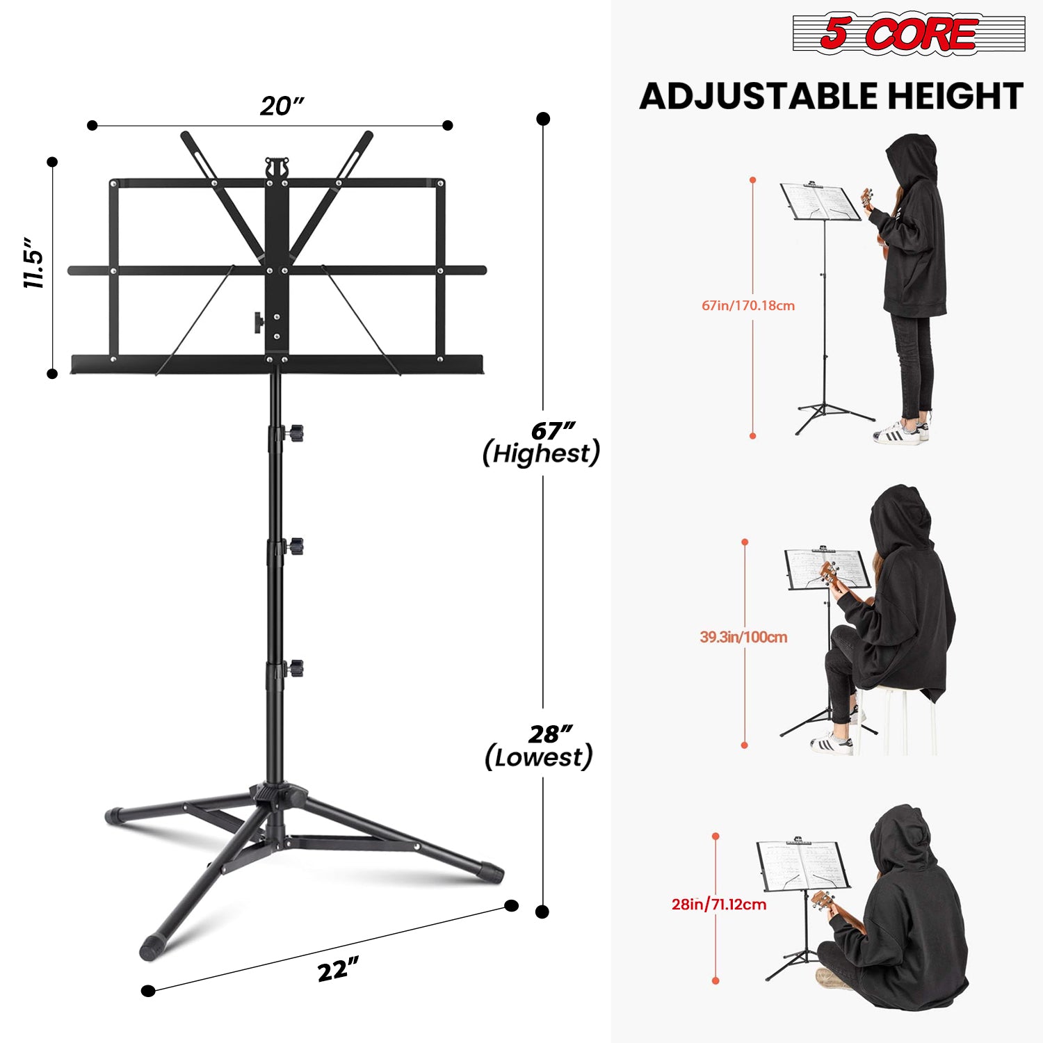 5 Core Music Stand For Sheet M - Music Stand Folding recension och pris