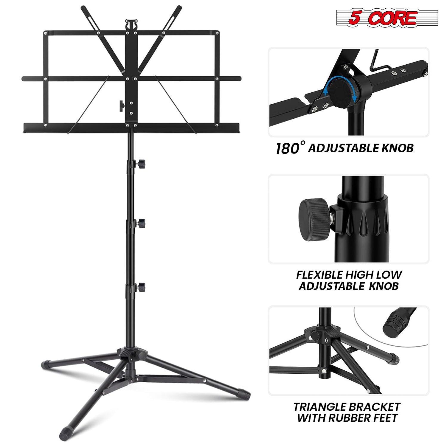 5 Core Music Stand For Sheet M - Music Stand Folding recension och pris