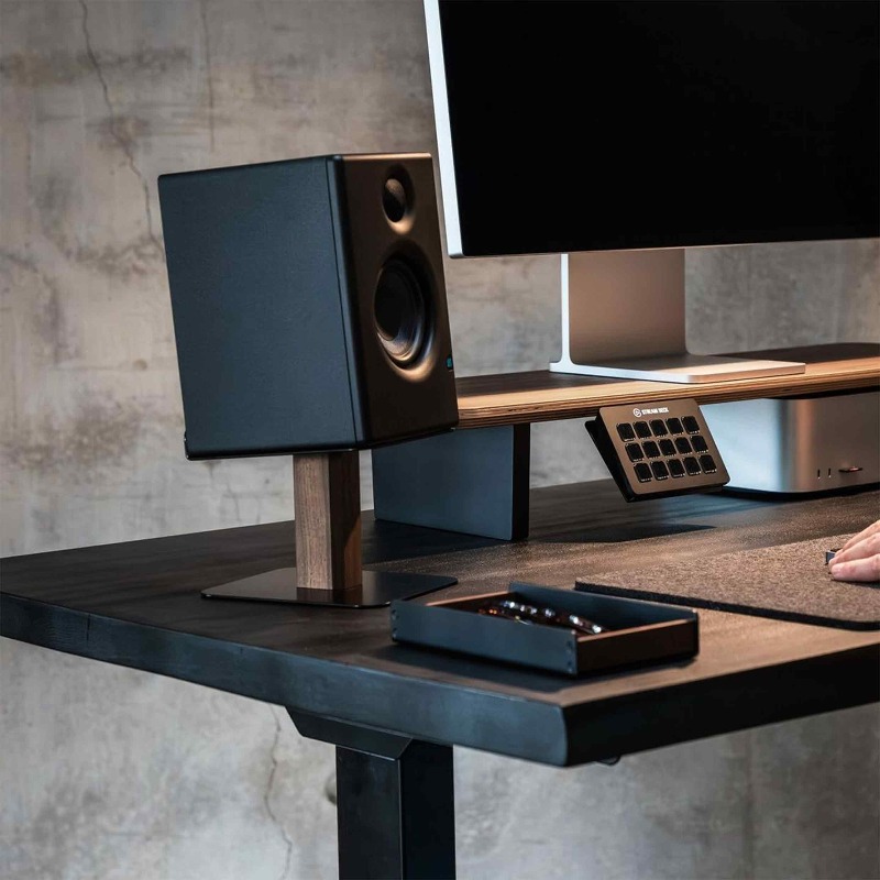 Black Walnut Speaker Stand Des - Music Stand Folding recension och pris