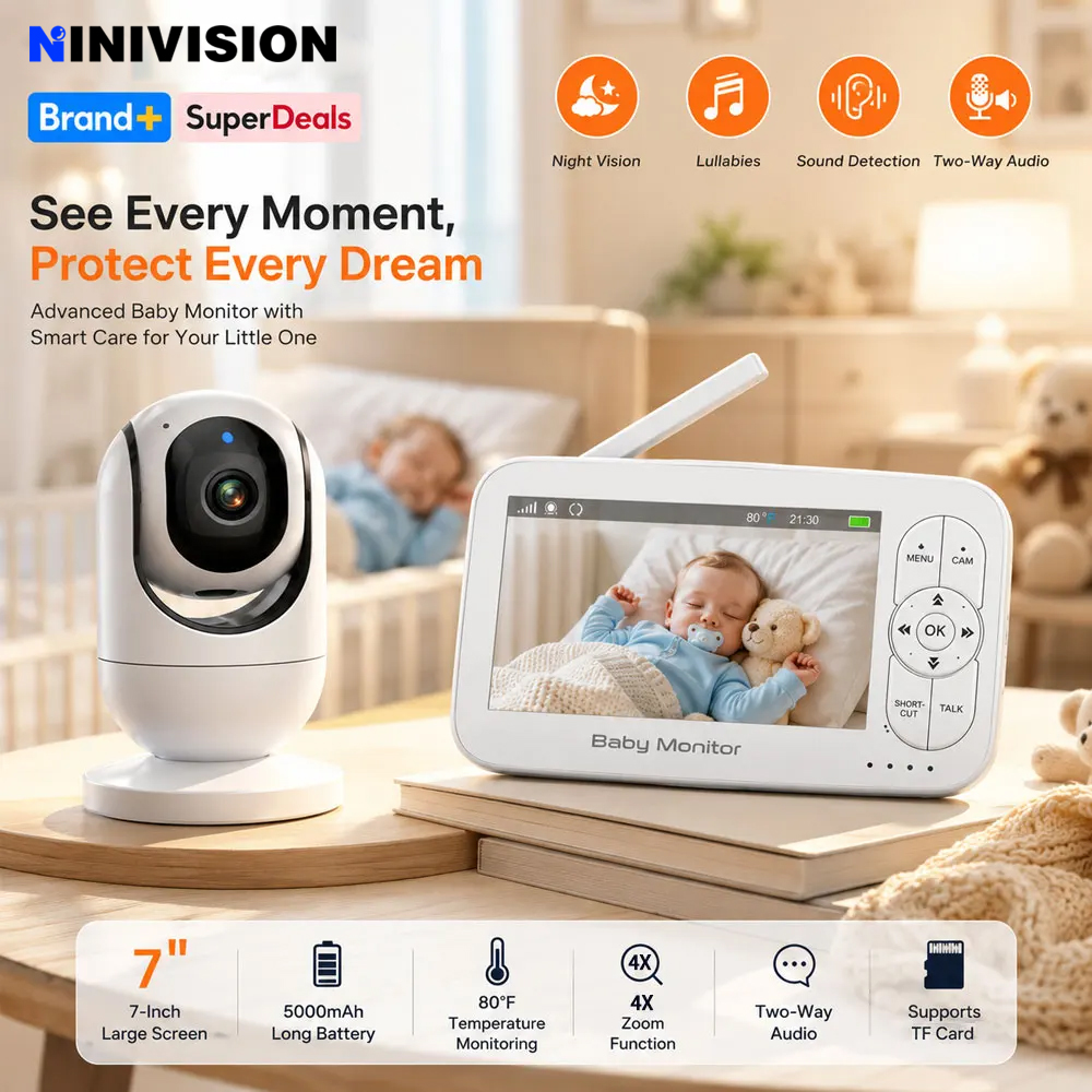7-Inch 1080P Baby Monitor with - Zoom Audio Music recension och pris