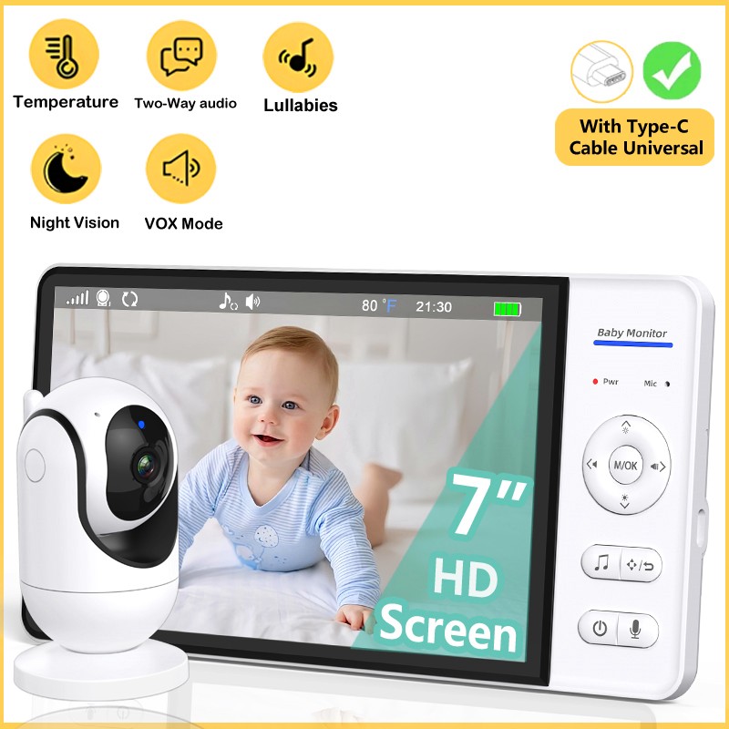 No WiFi 7 Inch Baby Monitor 2- - Zoom Audio Music recension och pris