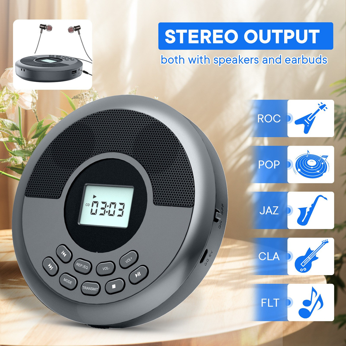 Portable CD Disc Machine MP3 U - Audio Music Mp3 Songs recension och pris