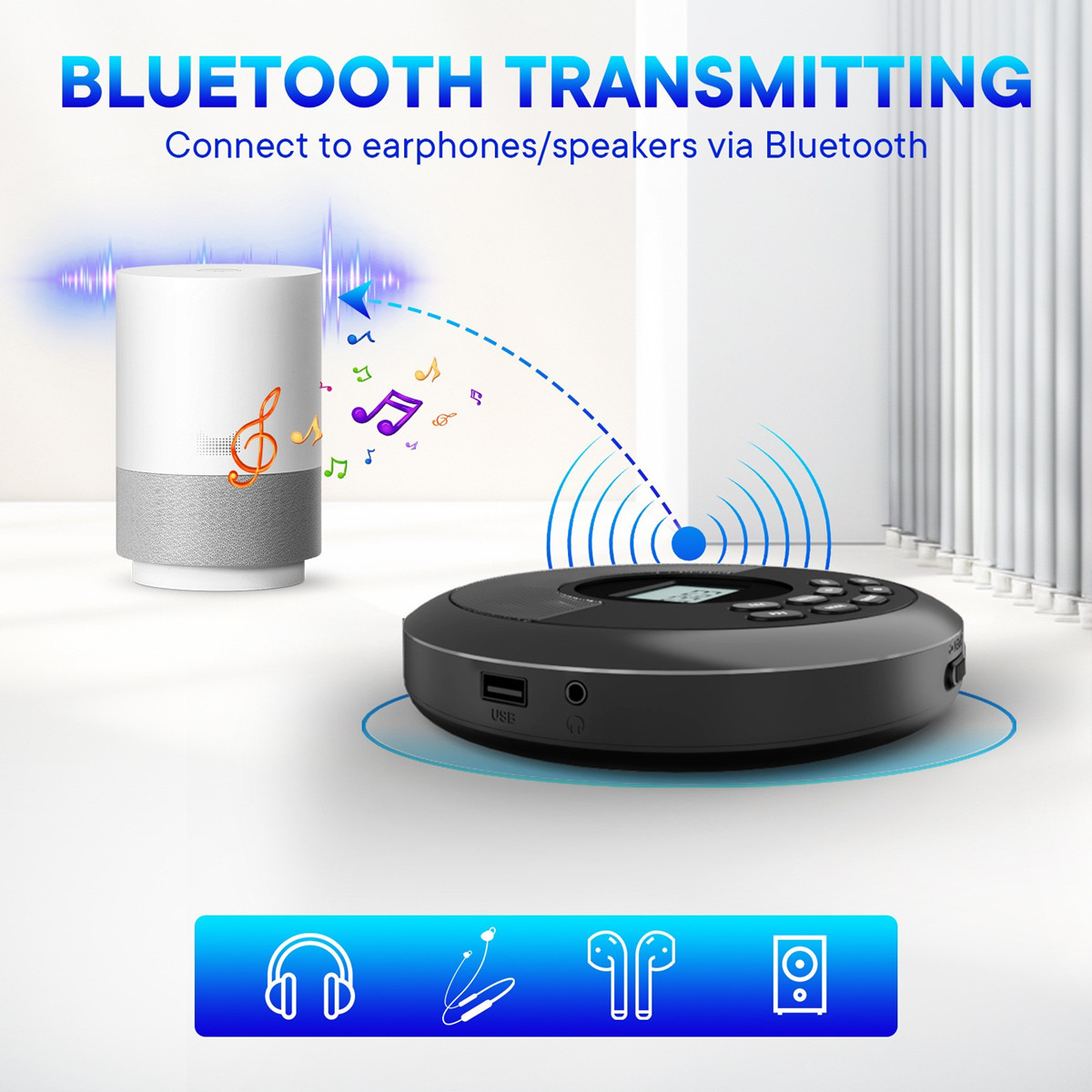 Portable CD Disc Machine MP3 U - Audio Music Mp3 Songs recension och pris