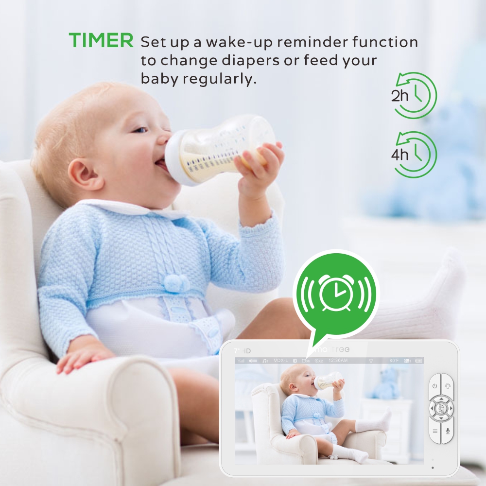 7.0 Inch HD Video Baby Monitor - Zoom Audio Music recension och pris
