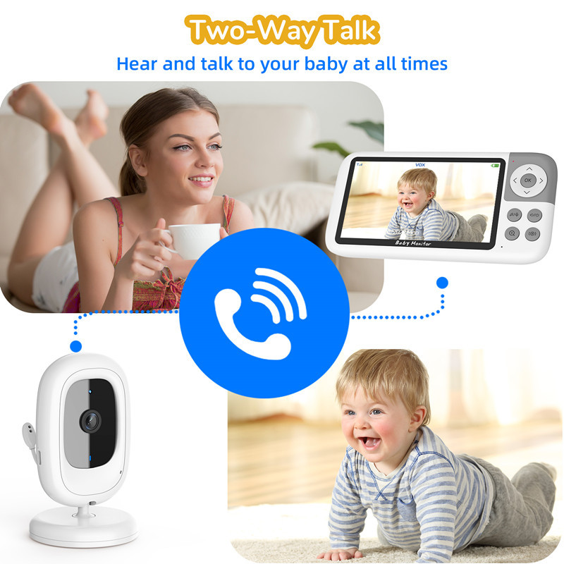 5 Inch 1080P LCD Baby Monitor  - Zoom Audio Music recension och pris