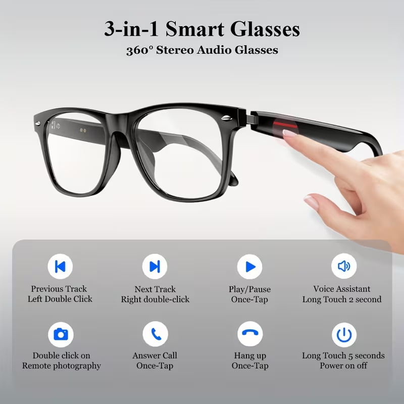 KOIPSSE Smart Glasses for Adul - Audio Music Voice recension och pris